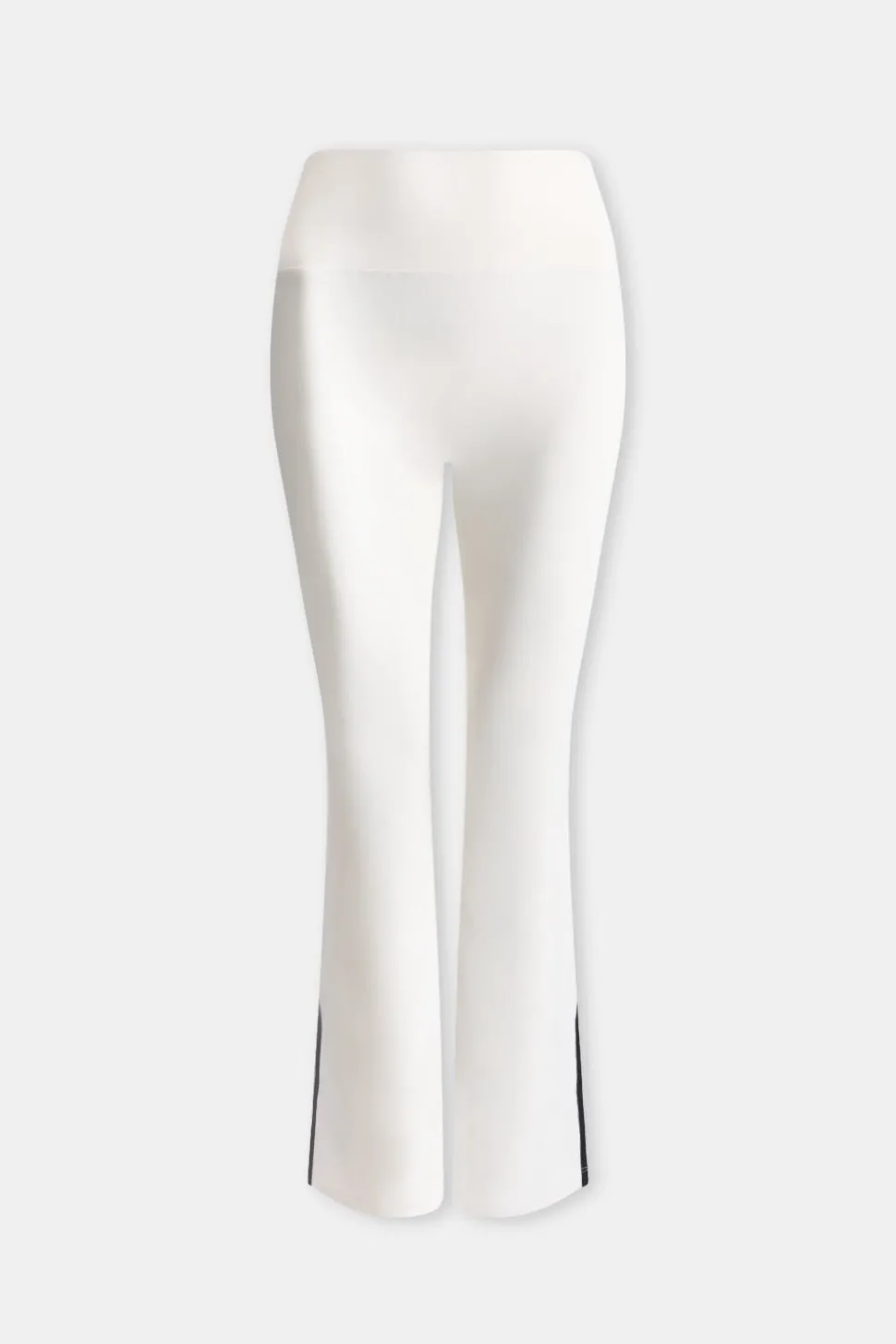 DayFlex Contrast Stripe Side Split Flared Yoga Pant No Front Seam - Ivory And Shadow Black