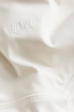 DayFlex Contrast Stripe Side Split Flared Yoga Pant No Front Seam - Ivory And Shadow Black