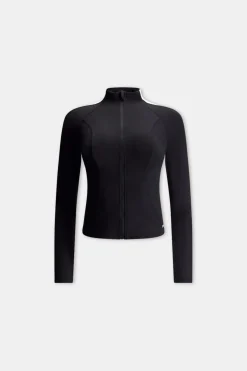 DayFlex Contrast Stripe Zip Through Jacket - Shadow Black And Ivory
