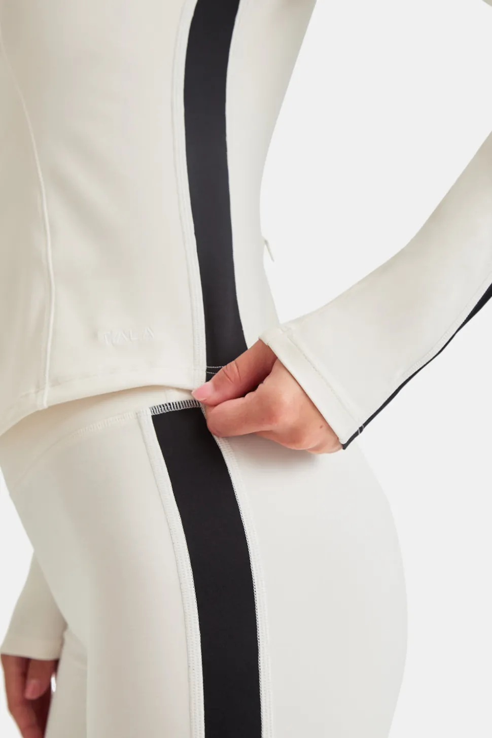 DayFlex Contrast Stripe Zip Through Jacket - Ivory And Shadow Black