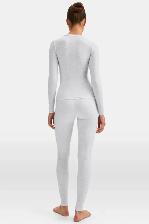DayFlex Essential Long Sleeve Full Length Top - Grey Marl