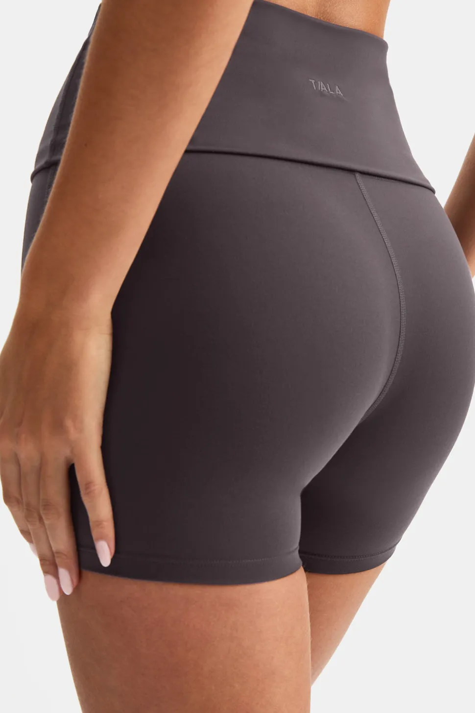 DayFlex Multiway Fold Waist Cycling Shorts - Cool Espresso