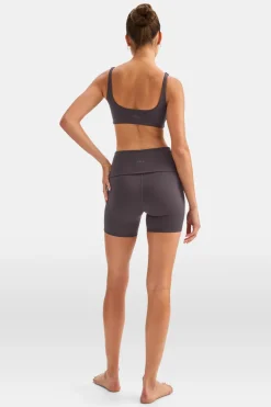 DayFlex Multiway Fold Waist Cycling Shorts - Cool Espresso