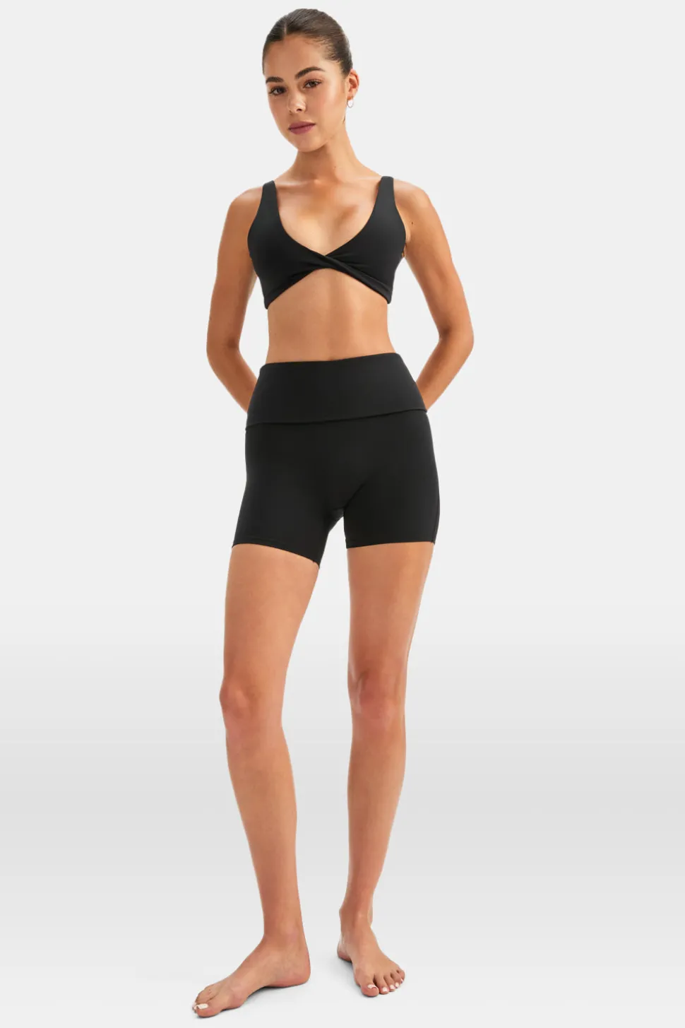 DayFlex Multiway Fold Waist Cycling Shorts - Shadow Black