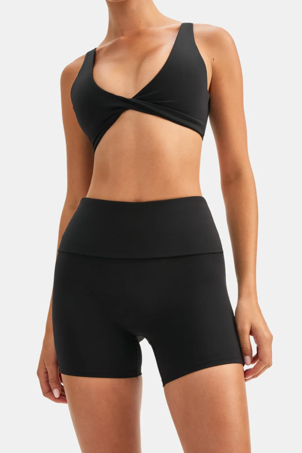 DayFlex Multiway Fold Waist Cycling Shorts - Shadow Black