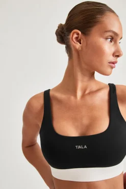 DayFlex Open Back Square Neck Sports Bra - Shadow Black And Ivory