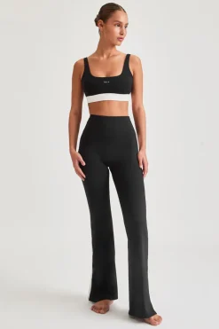 DayFlex Open Back Square Neck Sports Bra - Shadow Black And Ivory