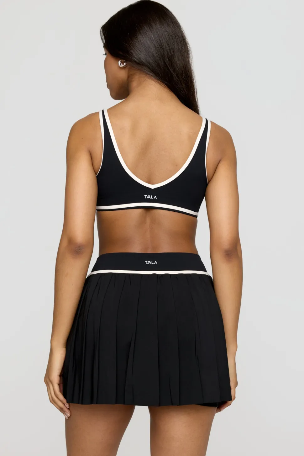 DayFlex Pleated Tennis Skort - Shadow Black And Buttermilk