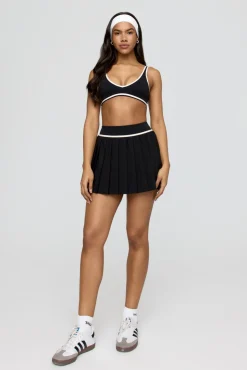 DayFlex Plunge Neck Push-Up Sports Bra - Shadow Black And Buttermilk