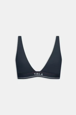 DayFlex V Neck Logo Band Sports Bra - Midnight Navy