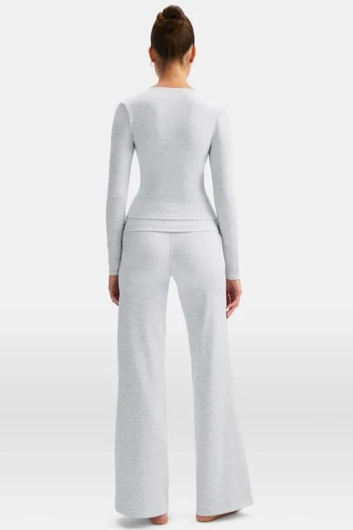DayFlex V Neck Top - Grey Marl