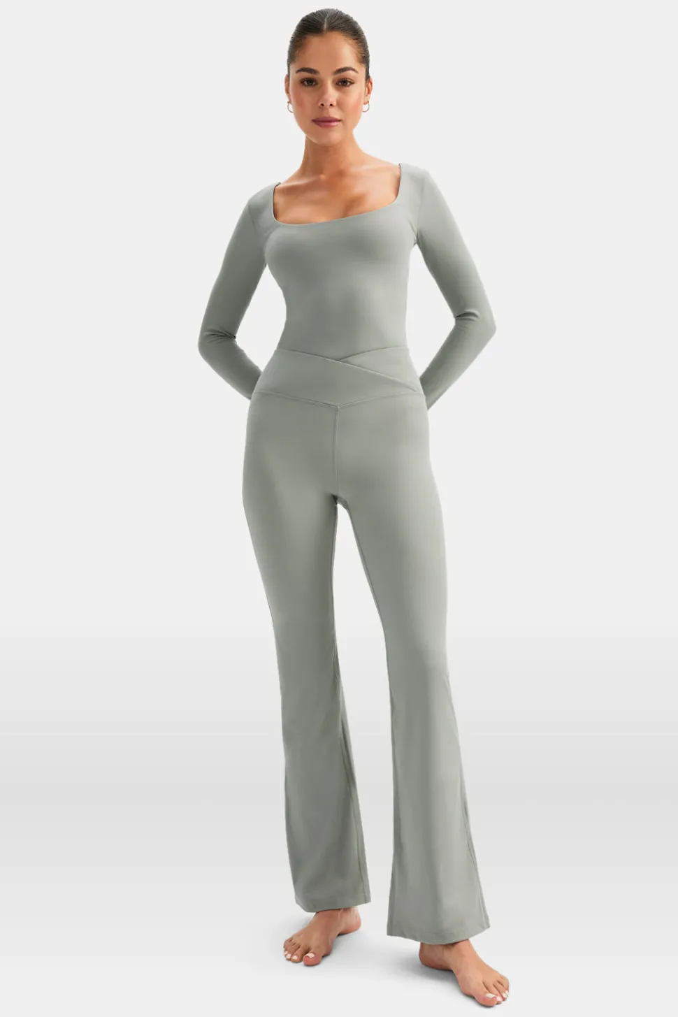 DayFlex Wrap Flared Yoga Pant - Soft Sage