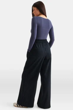 Everyday Tailoring Drawstring Trousers - Navy Stripe