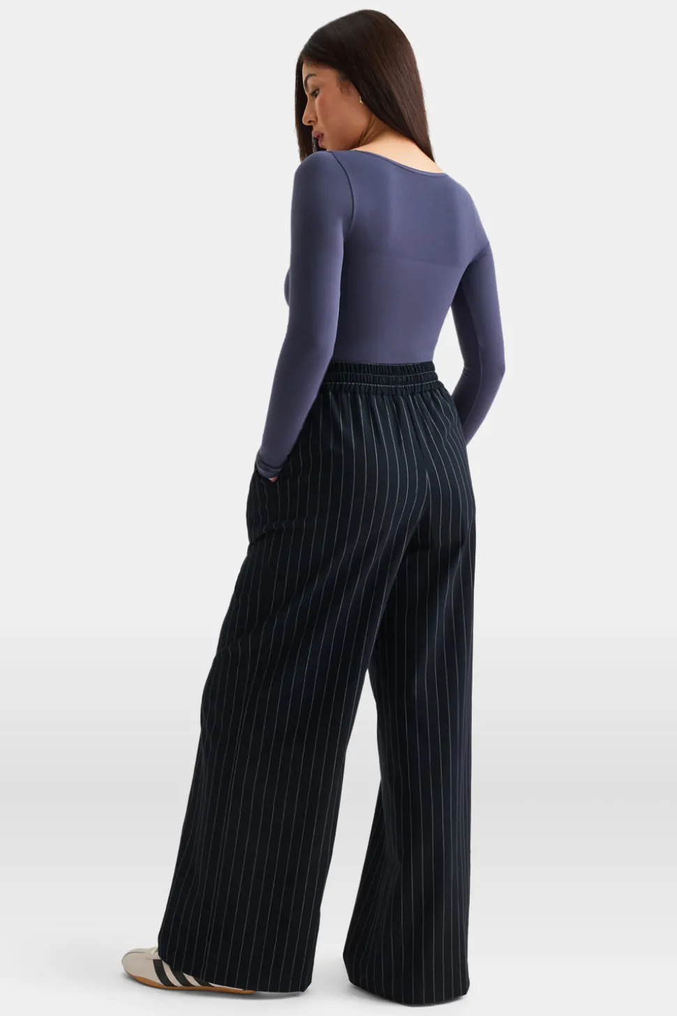 Everyday Tailoring Drawstring Trousers - Navy Stripe