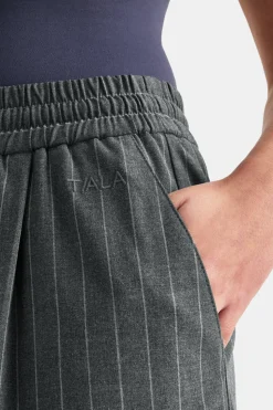 Everyday Tailoring Drawstring Trousers - Charcoal Grey Stripe