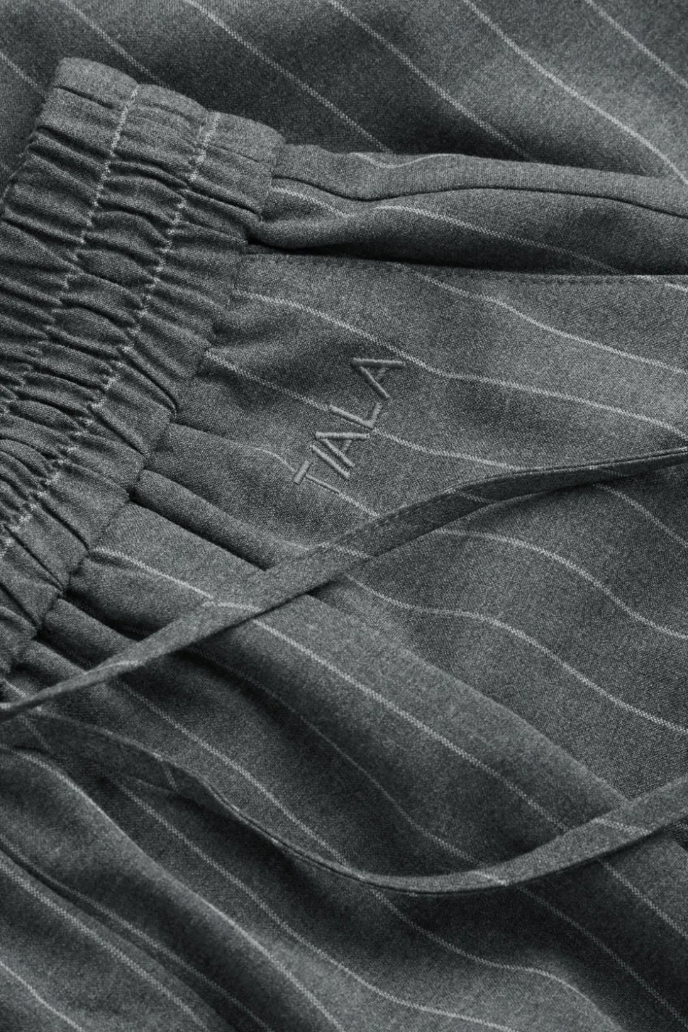 Everyday Tailoring Drawstring Trousers - Charcoal Grey Stripe
