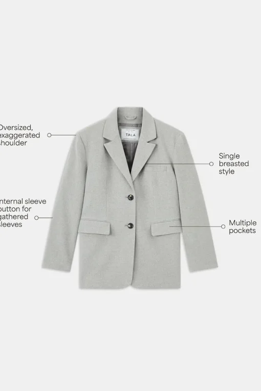 Everyday Tailoring Oversized Blazer - Iron Grey Marl