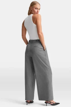 Everyday Tailoring Wide Leg Trousers - Charcoal Grey Marl