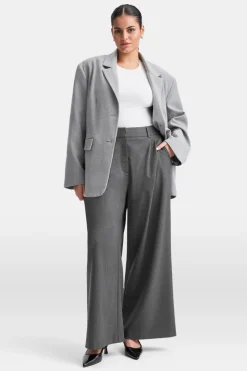Everyday Tailoring Wide Leg Trousers - Charcoal Grey Marl