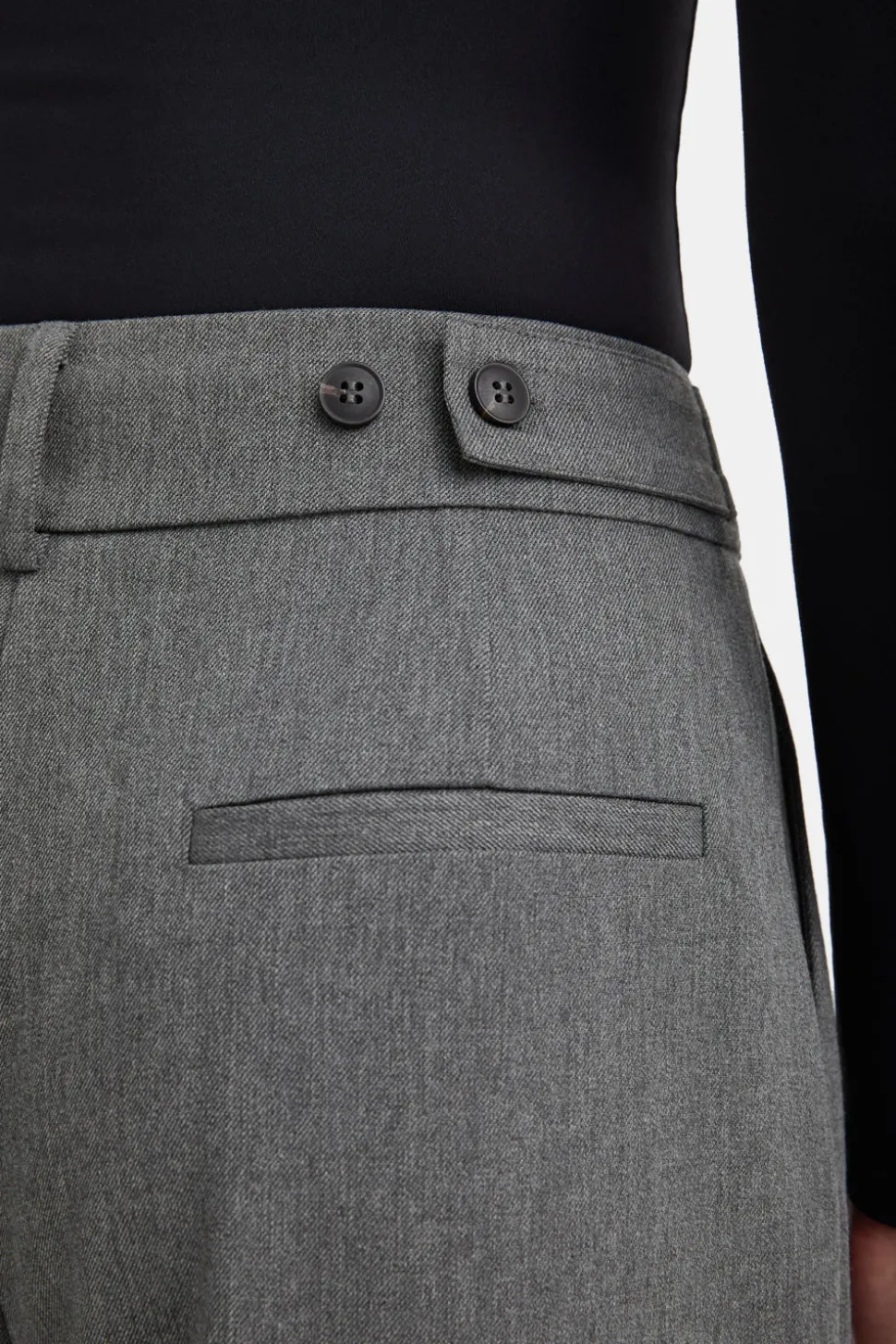 Everyday Tailoring Wide Leg Trousers - Charcoal Grey Marl