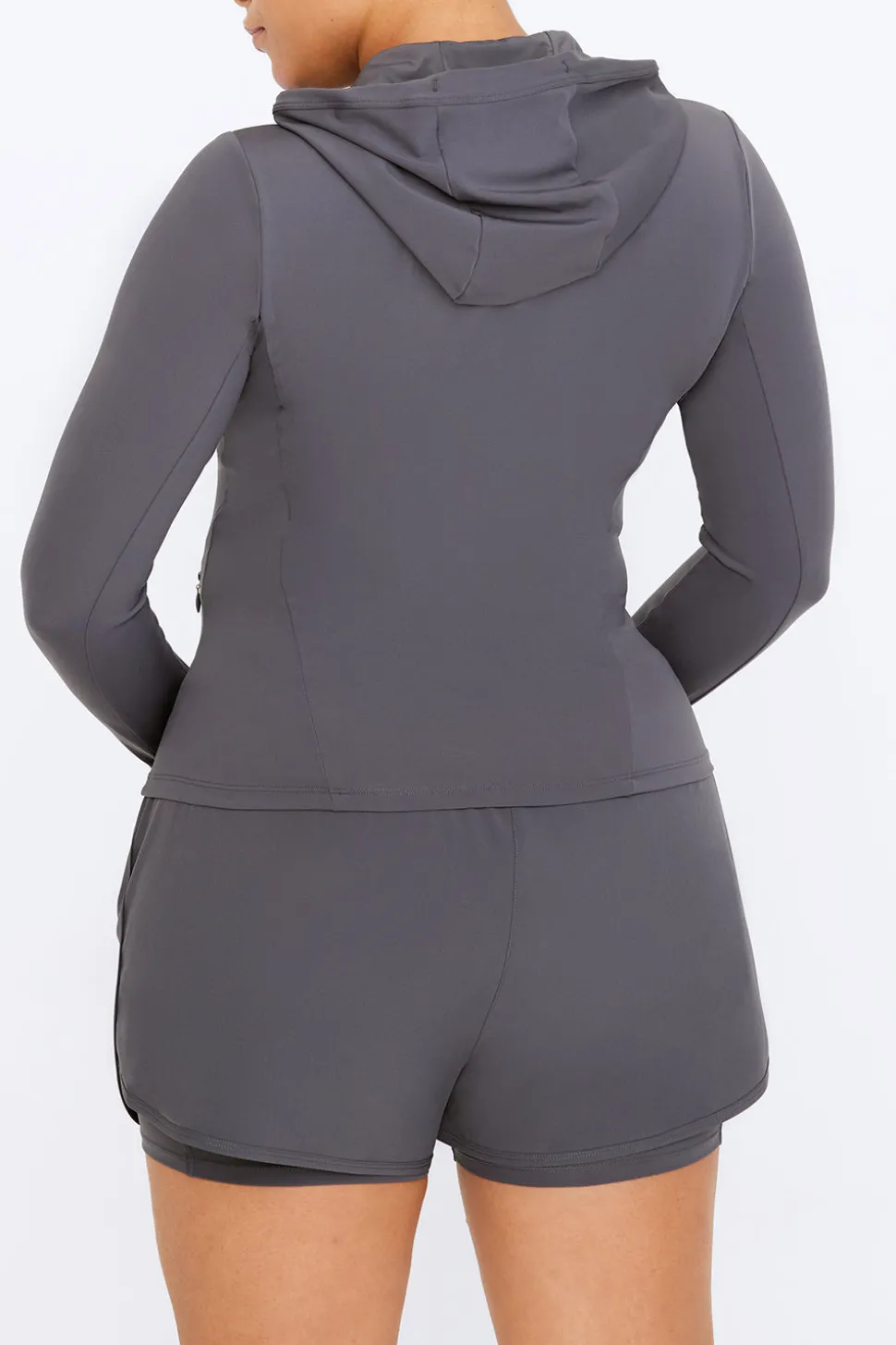 FormTech Hooded Zip Through Running Jacket- Graphite