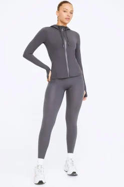 FormTech Hooded Zip Through Running Jacket- Graphite