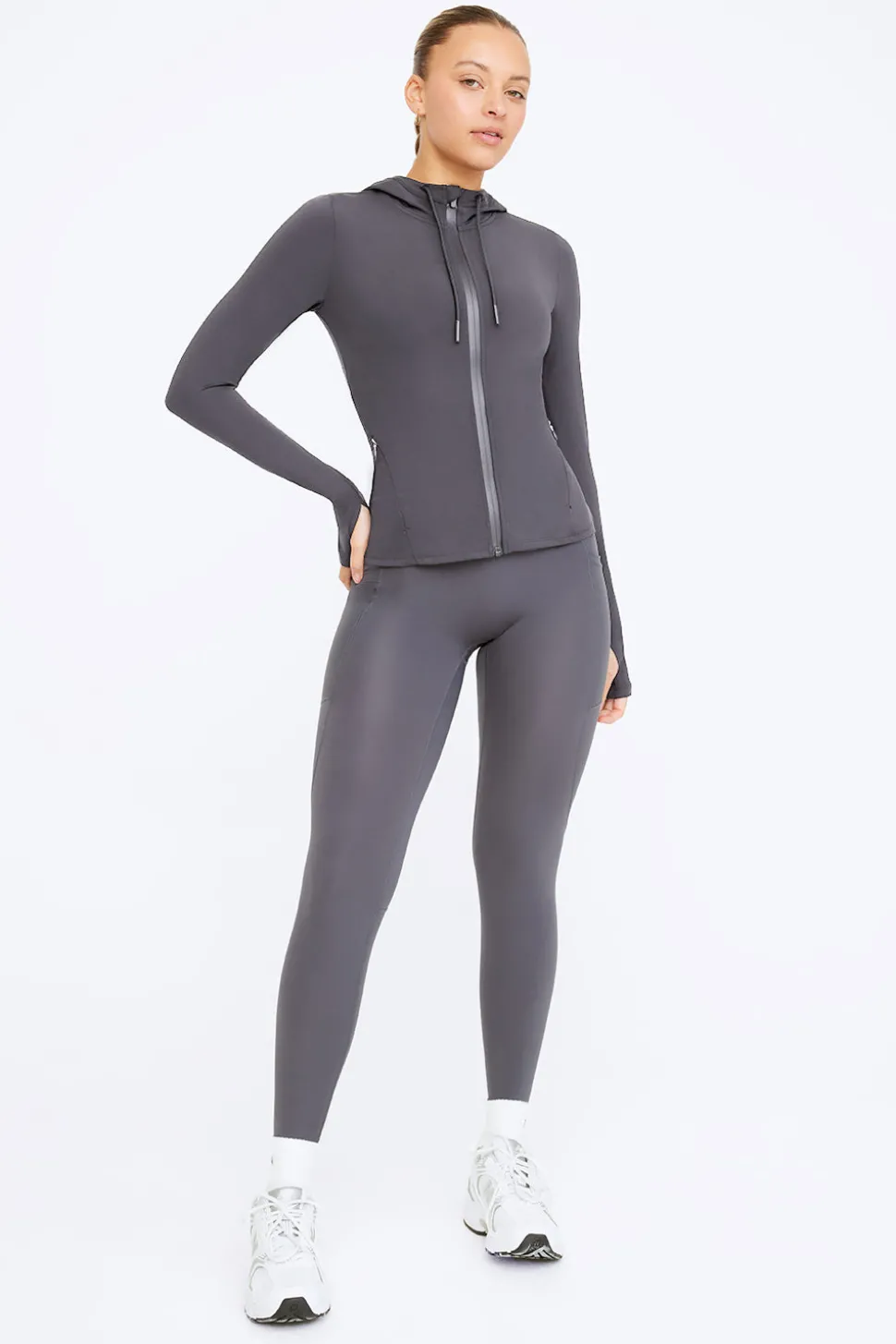 FormTech Hooded Zip Through Running Jacket- Graphite