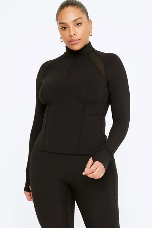FormTech Quarter Zip Long Sleeve Running Top - Black