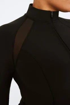 FormTech Quarter Zip Long Sleeve Running Top - Black