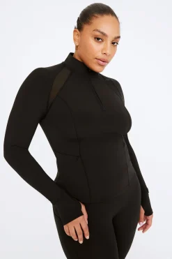 FormTech Quarter Zip Long Sleeve Running Top - Black