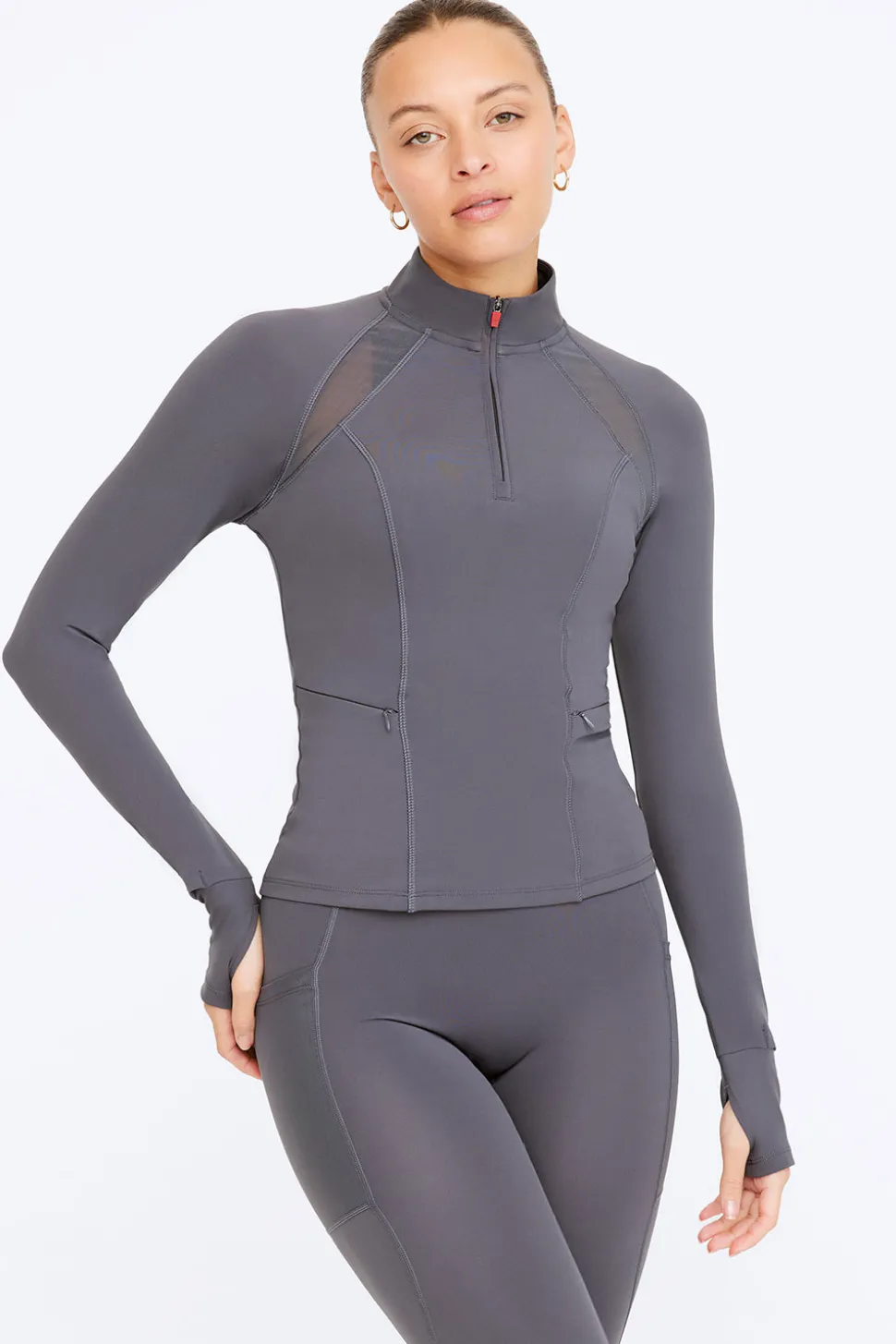 FormTech Quarter Zip Long Sleeve Running Top - Graphite