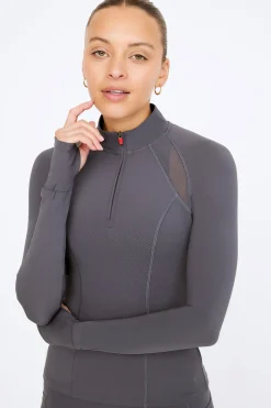 FormTech Quarter Zip Long Sleeve Running Top - Graphite