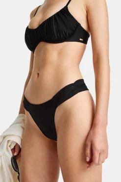 Gathered Bikini Bottom - Black Onyx