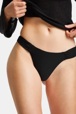 Gathered Bikini Bottom - Black Onyx