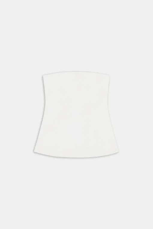 Heavyweight Linen Longline Strapless Top - Coconut Milk
