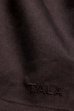 Heavyweight Linen Longline Strapless Top - Espresso