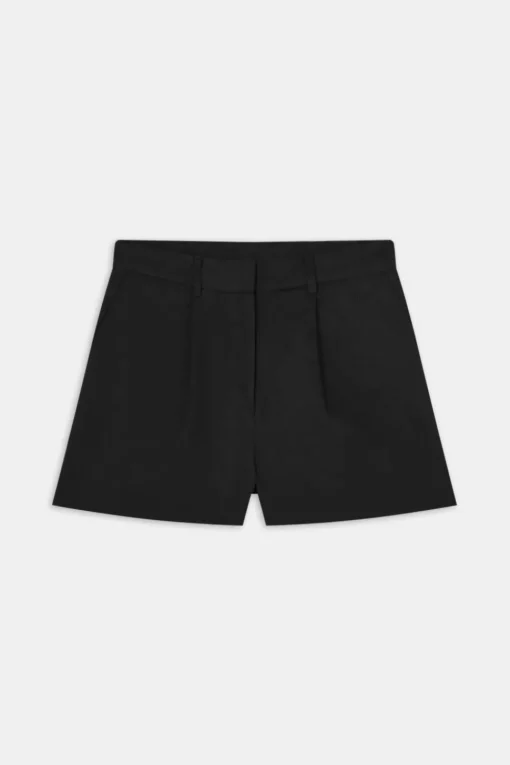 Heavyweight Linen Tailored Shorts - Black Onyx