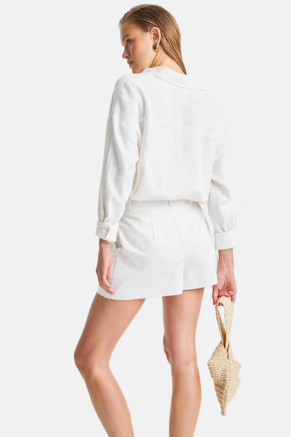 Heavyweight Linen Tailored Shorts - Coconut Milk