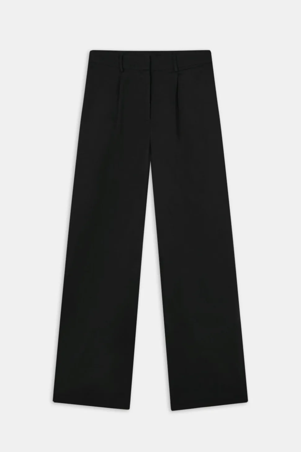 Heavyweight Linen Tailored Wide Leg Trousers - Black Onyx