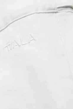 Heavyweight Linen Tailored Wide Leg Trousers - Coconut Milk
