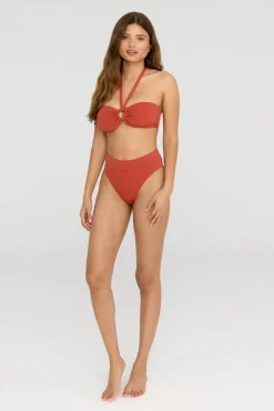 Marnie Multiway Bandeau Ring Bikini Top - Rust Orange