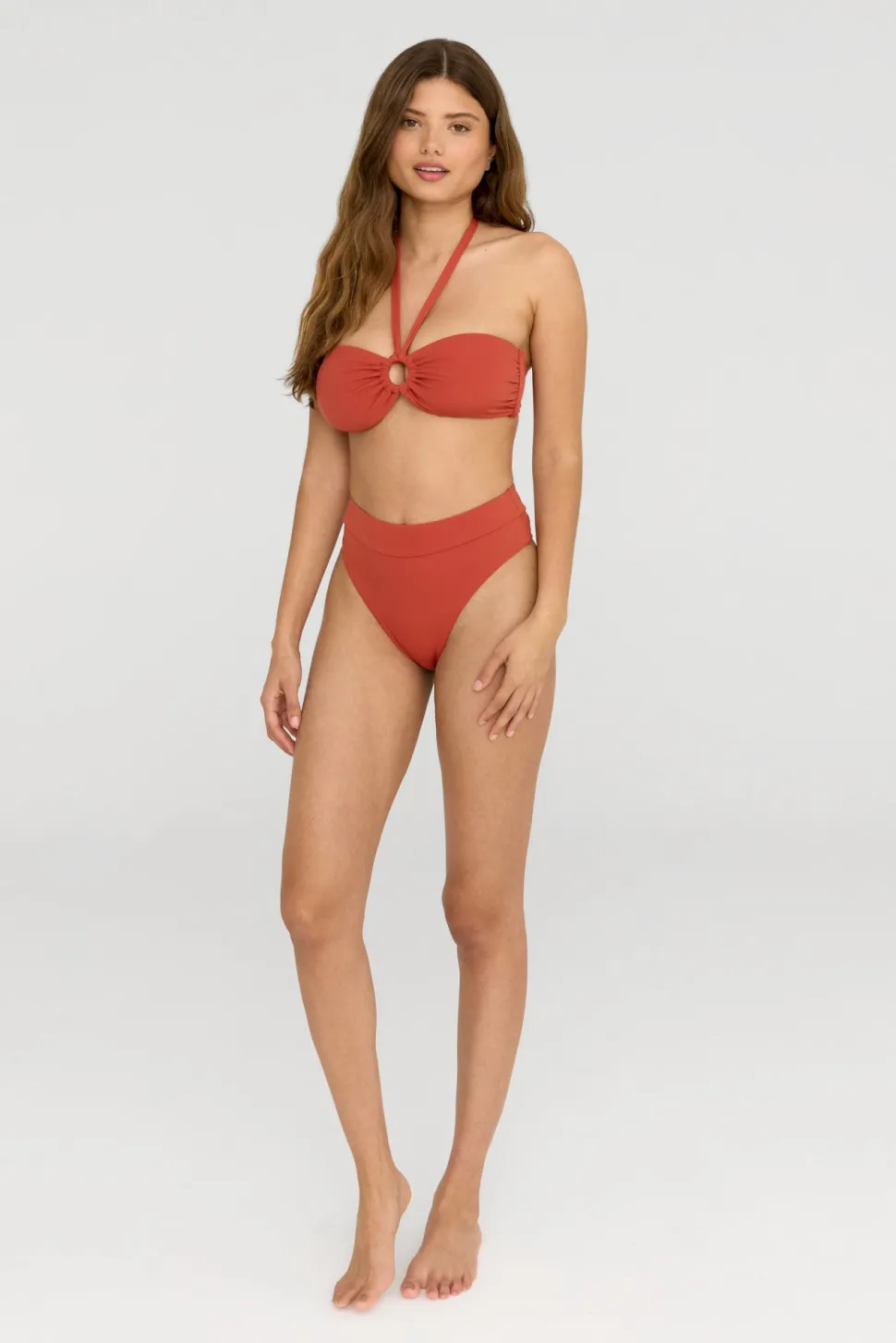 Marnie Multiway Bandeau Ring Bikini Top - Rust Orange