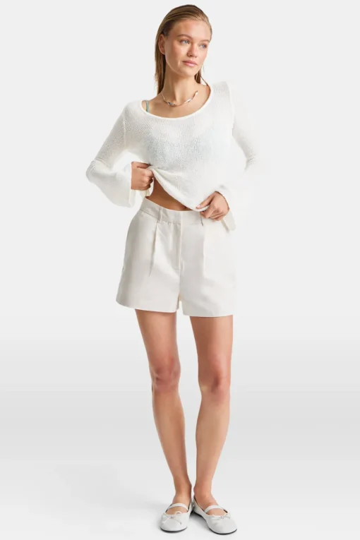 Multiway Long Sleeve Resort Knit Top - Coconut Milk