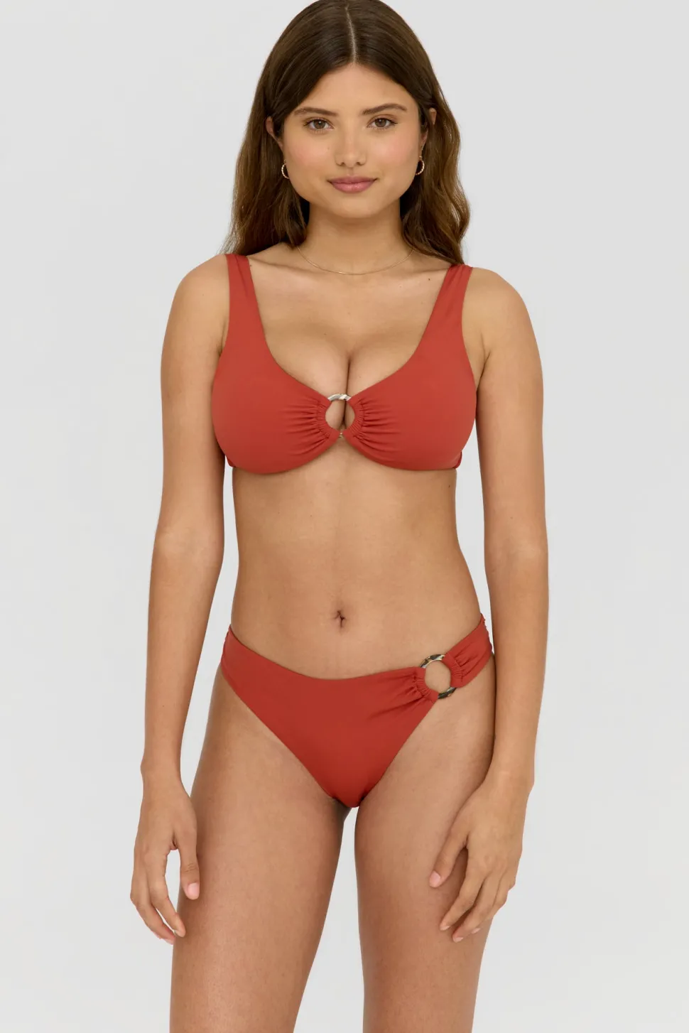 Nixie Asymmetric Ring Bikini Brief - Rust Orange