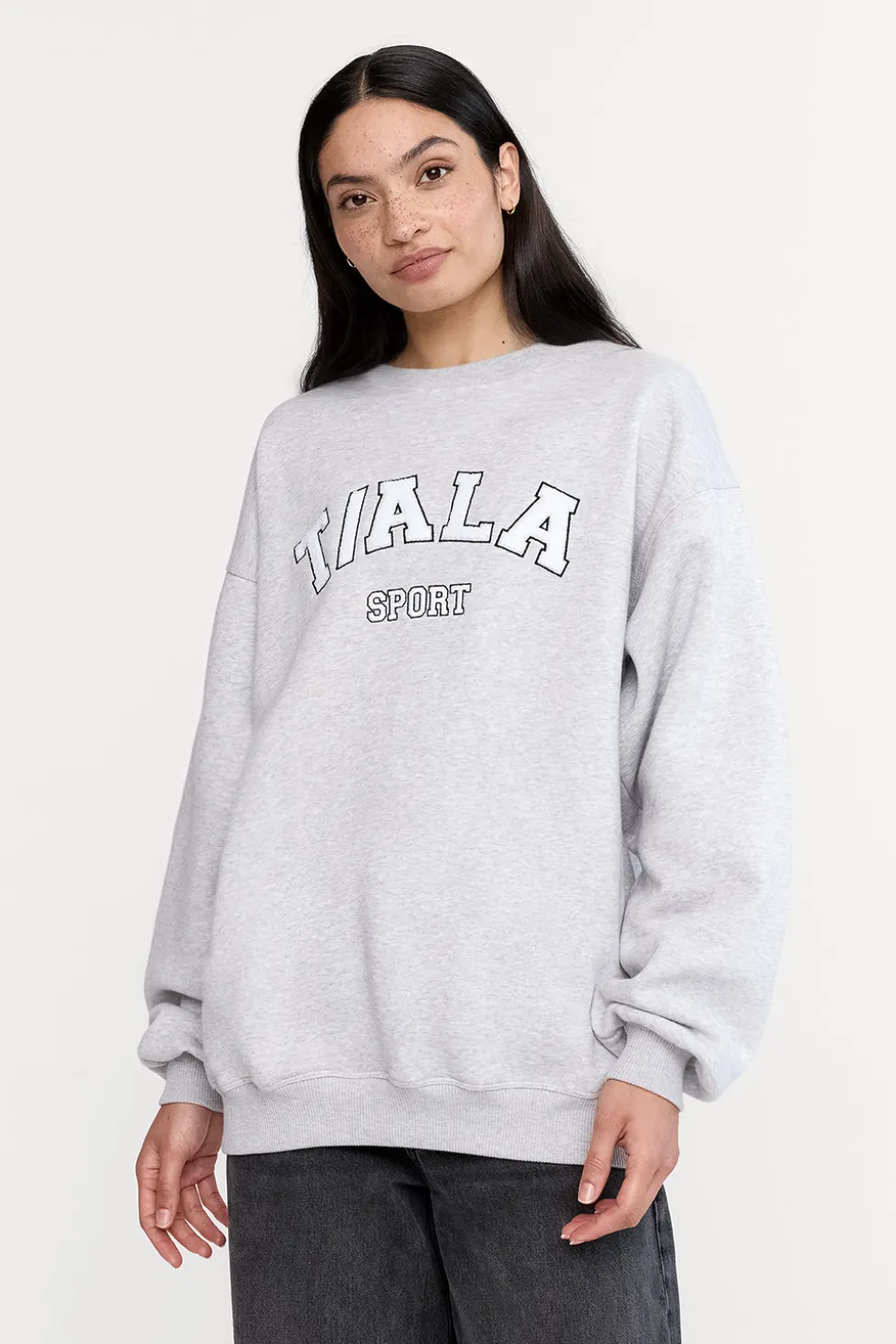 Oversized Club Sweatshirt - Grey Marl