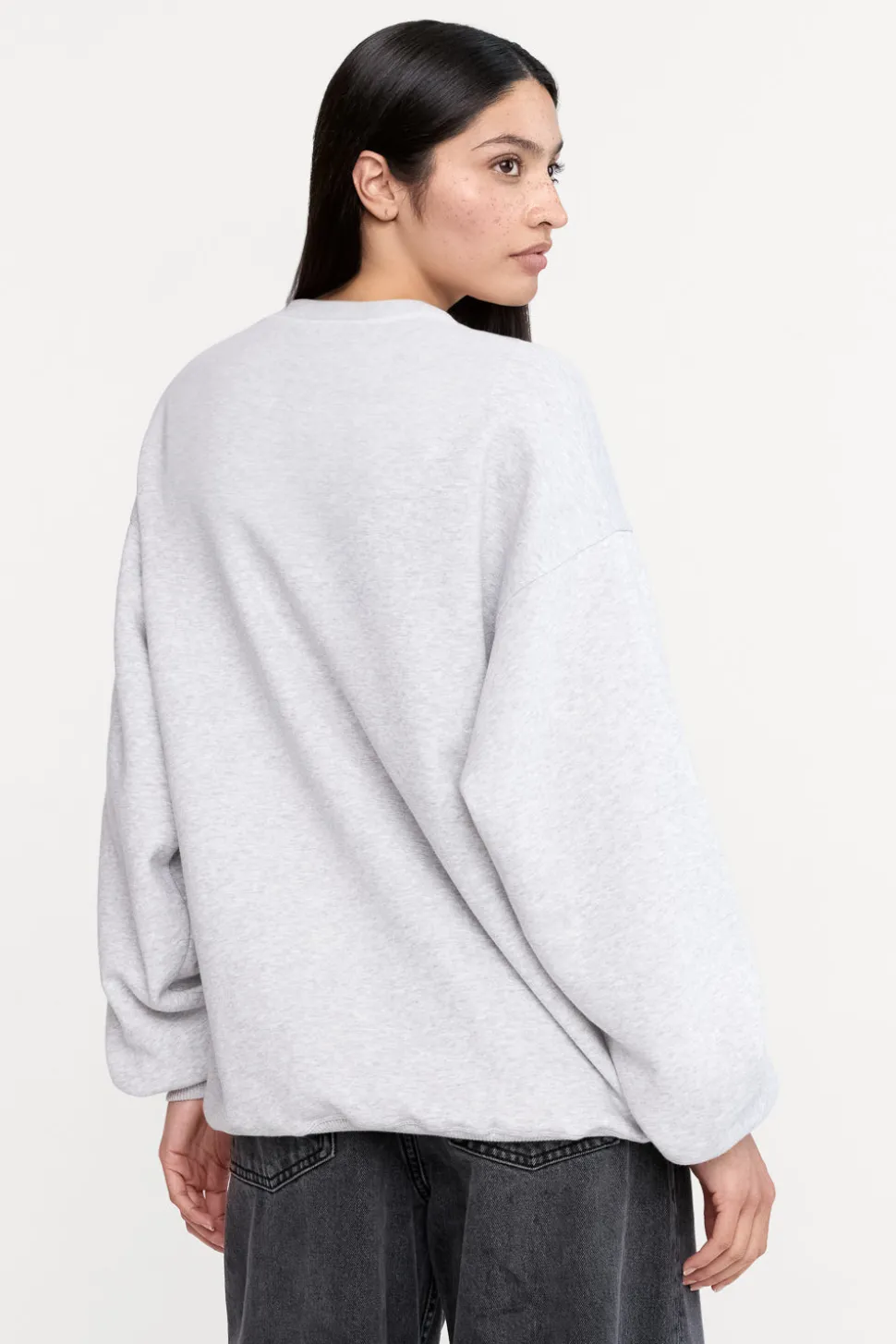 Oversized Club Sweatshirt - Grey Marl