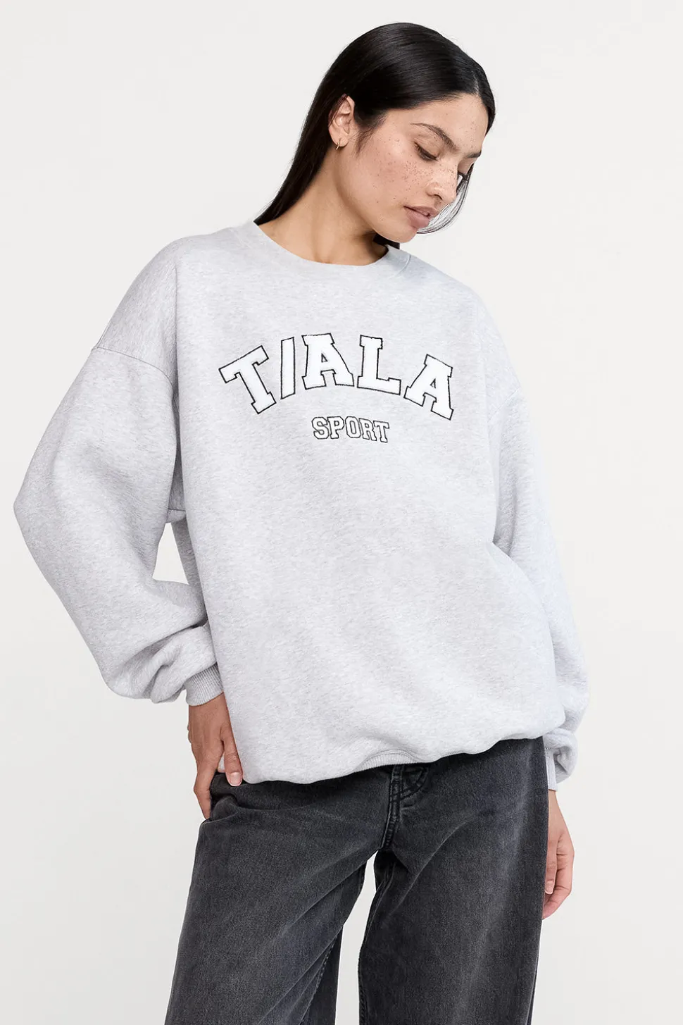 Oversized Club Sweatshirt - Grey Marl
