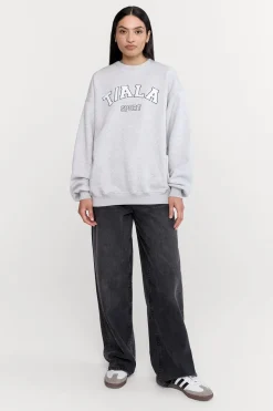 Oversized Club Sweatshirt - Grey Marl
