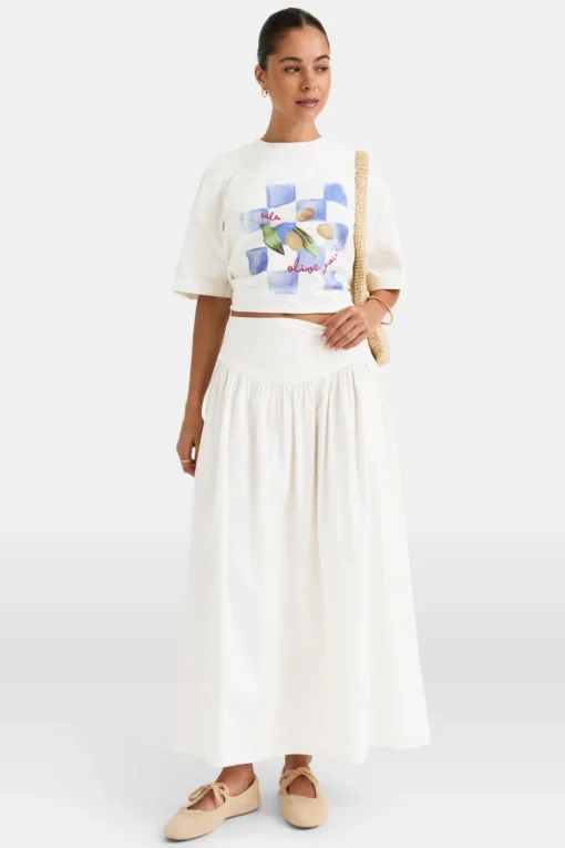 Poplin Maxi Skirt - Coconut Milk