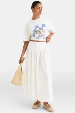 Poplin Maxi Skirt - Coconut Milk